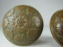 Load image into Gallery viewer, Antique Bronze Door Knobs Ornate Flowers Leaves Architectural Hardware Elements

