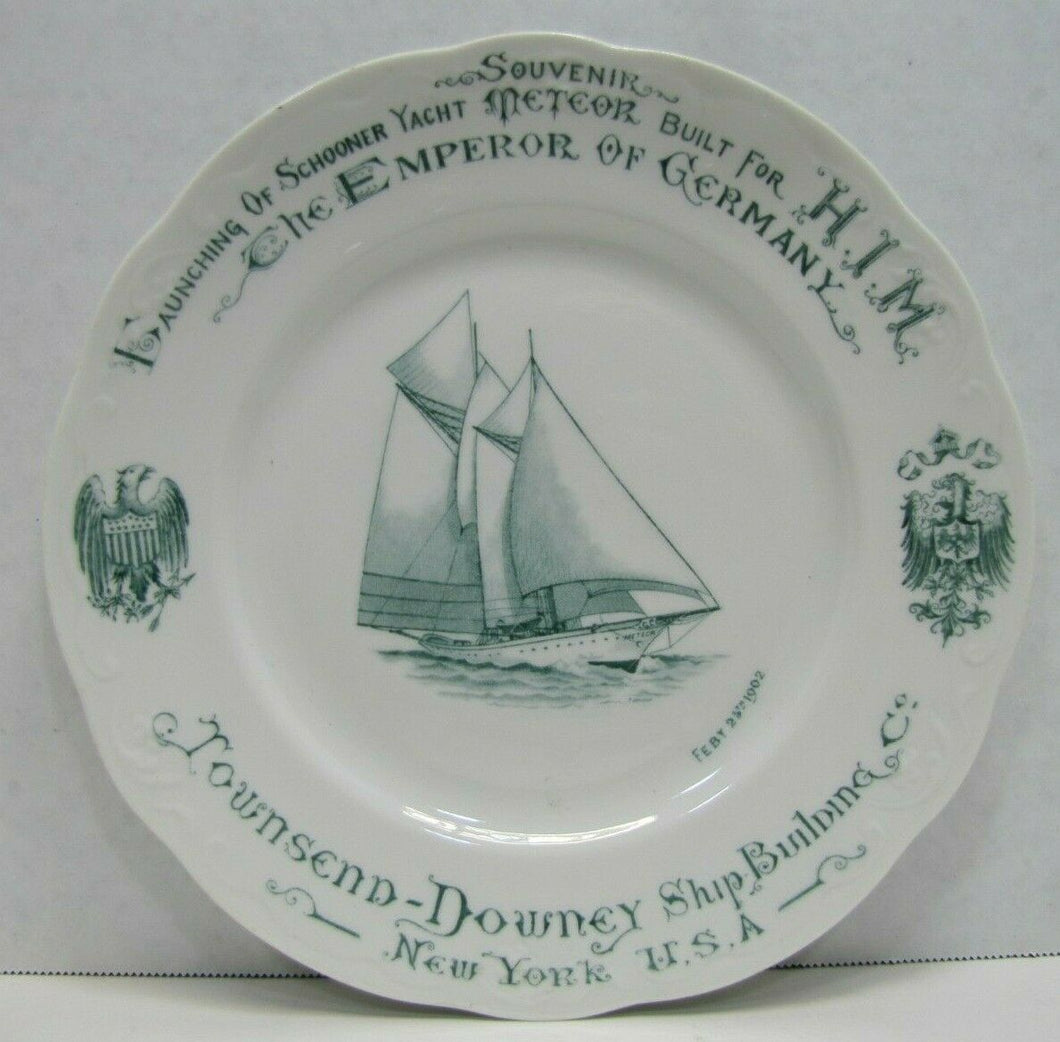 1902 TOWNSEND DOWNEY SHIP BUILDING Co NY USA METOER YACHT EMPEROR GERMANY Plate
