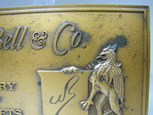 Load image into Gallery viewer, W BELL &amp; Co JEWELRY AND FINE GIFTS Old Solid Brass Store Plaque Ad Sign Griffin

