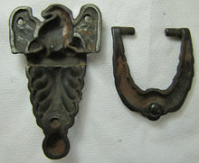 Load image into Gallery viewer, Antique 19c Cast Iron Eagle Door Knocker exquisite small ornate interior bathrm
