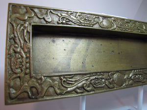 CHINESE FOO DOGS Old Brass Tray Card Tip Pen Pencil Tirnket Ornate Asian China