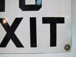 Old Porcelain TO EXIT Sign black white industrial factory plant shop safety sign
