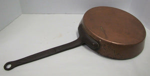 LECLERC NY MAKER Antique Copper Pan Large Heavy New York Wrought Iron Handle