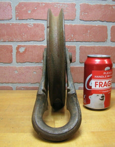 WOOD HYDRAULIC HOIST & BODY Co DETROIT MICH Old Cast Iron Tackle Pulley Tool