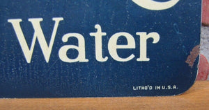 Drink WHITE ROCK Orig Old Sign The Leading Mineral Water litho in USA Soda Drink