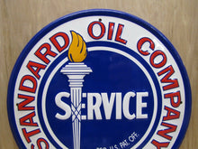 Load image into Gallery viewer, Standard Oil Company Service Embossed Tin Advertising Sign (Indiana) gas auto
