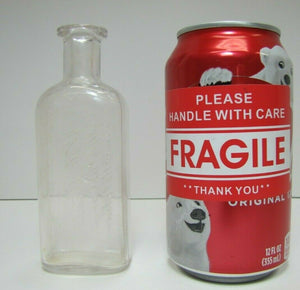 W E CLINE APOTHECARY PHILADELPHIA Antique Embossed Glass Medicine Bottle