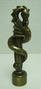 Old SERPENT SEA MONSTER BEAST Finial Figural Decorative Arts Hardware Element