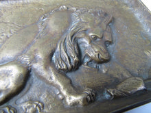 Load image into Gallery viewer, Antique Bronze Lion Decorative Art Tray Ornate High Relief Design Tree Landscape
