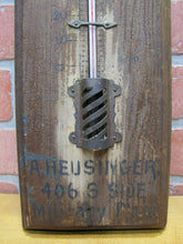Load image into Gallery viewer, OTHELLO RANGE HEUSINGEER MILITARY PLAZA Texas Antique Thermometer Wood Sign Ad
