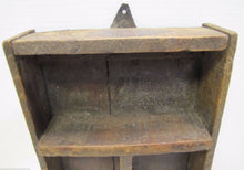 Load image into Gallery viewer, Old Farm Make-Do Wood Box Shelf Hazel Atlas Glass Co Mason Jar Box Back Folk Art
