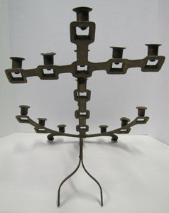 NAVAL CHAPEL ANCHOR Antique Folk Art Candlestick Holder Ship Boat Nautical Sixteen Candle Holder