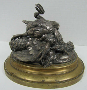 1882 PARIS AGRICULTURAL EXPO Poultry Award FANNIERE FRERES Dead Bird Art Statue