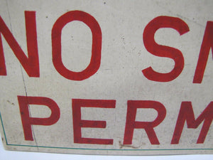 Vtg COMPUTER AREA NO SMOKING PERMITTED Sign Old Painted Wood Safety Advertising