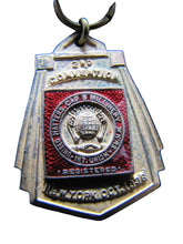 Load image into Gallery viewer, 1936 UNITED HATTERS CAP &amp; MILLINERY Union Convention NY Delegate Medallion
