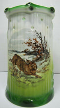 Load image into Gallery viewer, Vtg German Lithopane Stein Nude Beauty Rabbit Forest scene figural Vine Leaves
