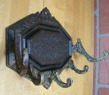 Load image into Gallery viewer, Antique 19c Decorative Arts Wall Bracket Hanger Hook Cast Iron Ornate Hardware
