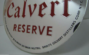 Old 1950s Calvert Reserve Whiskey Advertising MIrror Sign 'Wise Owl' bar liquor