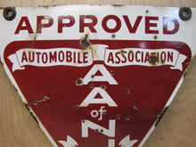 Load image into Gallery viewer, AUTOMOBILE ASSOCIATION OF NEW JERSEY Orig Old Porcelain Sign Double Sided AA NJ
