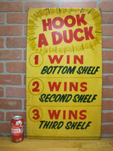 Load image into Gallery viewer, HOOK A DUCK Double Sided Amusement Park Carnival Boardwalk Wood Sign 1 2 3 WINS
