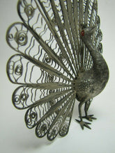 Load image into Gallery viewer, Antique Victorian Peacock Ornate Metalwork Detailed Decorative Art Statue
