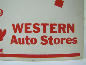 Old WESTERN AUTO STORES WET PAINT! Sign WIZARD QUALITY PAINT Painter w Brush