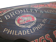 Load image into Gallery viewer, JOHN BROMLEY &amp; SONS PHILADELPHIA RUGS &amp; CARPETS Antique Reverse on Glass Sign
