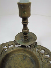 Load image into Gallery viewer, Antique Bronze Candlestick Cigar Lighter Matchholder Tray unique scalloped shell
