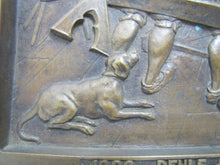 Load image into Gallery viewer, 1930s DEHLS &amp; STEIN NEWARK NJ Bar Pub Tavern Scene Bronze Plaque Sign Ornate
