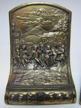Load image into Gallery viewer, JENNING BROS Antique Bookends JB Village Scene Dancers Fine Ornate Detail
