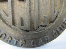 Load image into Gallery viewer, SSCC SUSQUEHANNA SPORTS CAR CLUB Old Brass Paperweight Embossed Ad Sign Plaque
