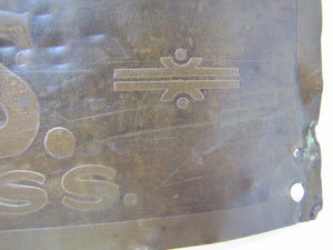 Antique SALEM ELEVATOR WORKS Brass Sign Salem Mass Architectural Hardware Plaque