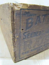 Load image into Gallery viewer, BATTLESHIP RAISINS Antique Wooden Crate Box fabulous design Hooven Merch Co NY

