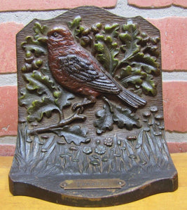 Antique B&H Bradley&Hubbard TANAGER Bird Bookend Doorstop Decorative Art Statue