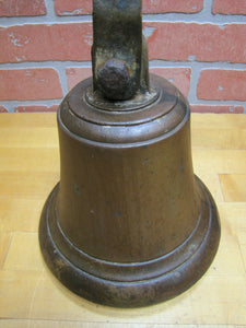 Old Nautical Ship Boat Dockside Bronze Bell Brass Mounting Bracket 12+ lb Patina