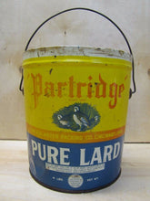 Load image into Gallery viewer, Old &quot;Partridge&quot; Pure Lard 4lb Tin since 1876 H.H. Meyer Packing Co Cincinnati O
