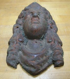 Antique Maidens Head Cast Iron Figural Architectural Salvage Hardware Element