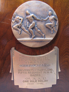 1938 ARUNDEL HOTEL Award Trophy UNIVERSITY OF MARYLAND AAU Track ONE MILE RELAY