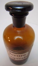 Load image into Gallery viewer, Antique Cloruro Magnesio Apothecary Bottle old brown glass drug store medicine

