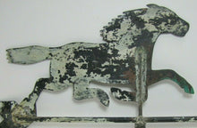 Load image into Gallery viewer, Old Folk Art Running Horse Weathervane Copper Arrow Old Grungy Weathered Paint
