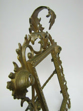 Load image into Gallery viewer, Antique 1890s Art Nouveau Decorative Arts Brass Frame Scrollwork Flowers Easel
