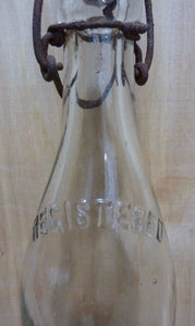 JOHN MACULLION & Co BOSTON MASS Antique Embossed Porcelain Top Soda Beer Bottle