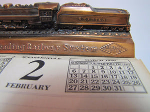 Original 1940s Reading Railway System Desk Blotter Calendar RR Train Advertising
