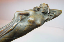 Load image into Gallery viewer, 1910 J KRATINA Nude Bronze Letter Opener Pager Turner FREEMASON Lodge 271 F.A.M.
