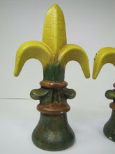 Load image into Gallery viewer, Old Pair Fleur De Lis Cast Iron Figural Finials Architectural Hardware Elements
