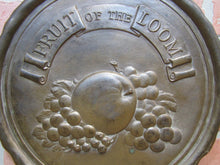 Load image into Gallery viewer, FRUIT OF THE LOOM Old Lg Embossed Brass Bronze Plaque Sign Underwear Advertising
