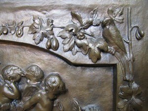 MURPHY VARNISHES 19c Victorian Advertising Plaque Sign Exquisite Cherubs Ornate