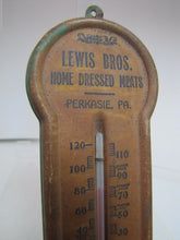 Load image into Gallery viewer, LEWIS BROS HOME DRESSED MEATS PERKASIE PA Old Advertising Thermometer dial 614
