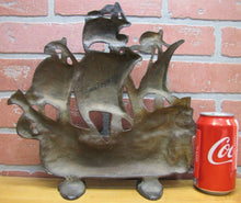 Load image into Gallery viewer, c1930 Cast Iron Nautical Sailing Ship Doorstop Creation Co Wonderful Detail
