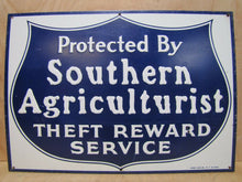 Load image into Gallery viewer, Old Protected By SOUTHERN AGRICULTURIST Theft Reward Service Sign Amer Can Co NY
